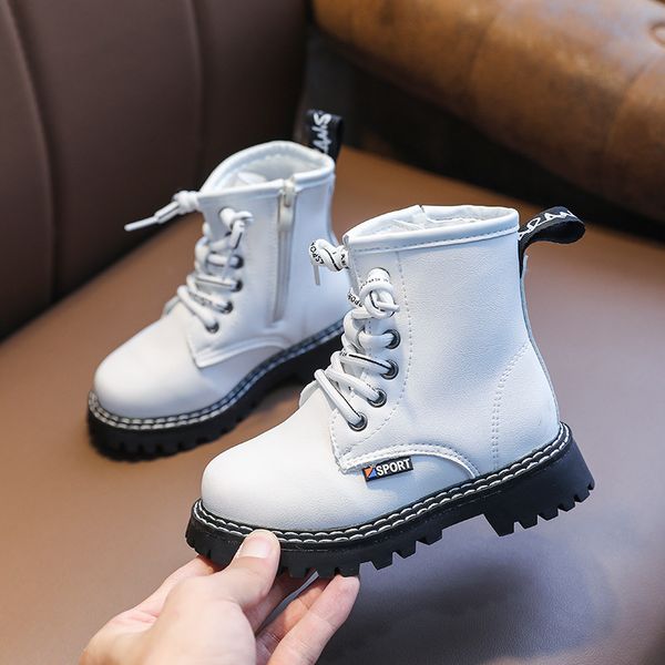 

2019 new big boys waterproof winter snow boot children sneaker shoes kids fashion autumn martin boots 3  5 6 -12 year old, Black;red