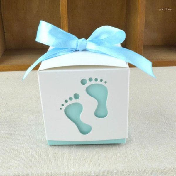 

gift wrap 50pcs cut baby feet candy bomboniere boxes wedding favor shower1