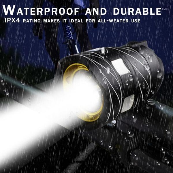 

15000lm t6 usb rear light adjustable bicycle light 3000mah rechargeable battery zoom front bike headlight lamp with taillight1