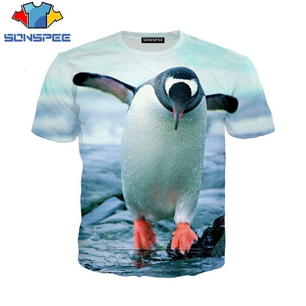 

animal penguin printed 3d print shirts humor hippie graphic men clothing