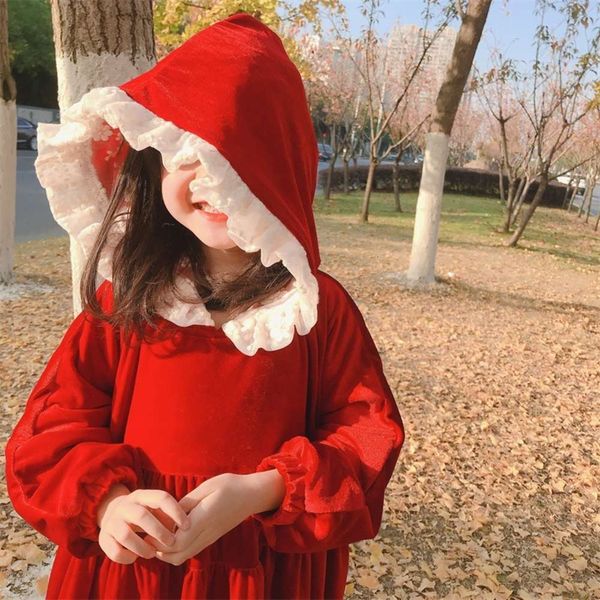 

2020 new winter girls' children's veet bag foreign cape princs drs, Red;yellow