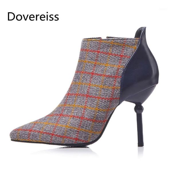 

dovereiss fashion women's shoes winter zipper elegant pointed toe concise stilettos heels mature 47 481, Black