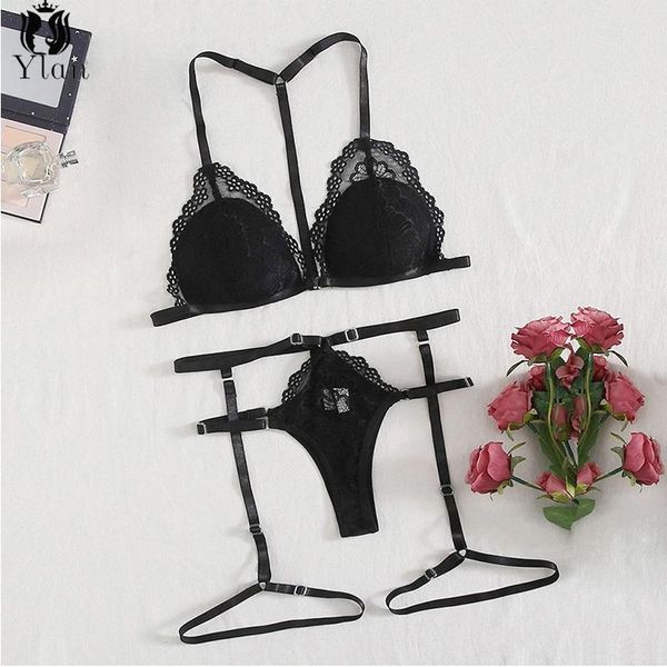 

2021 new lingerie for women push up bra set wire brassiere sexi garter thong 2pcs lace underwear suit bandage lingerie, Red;black