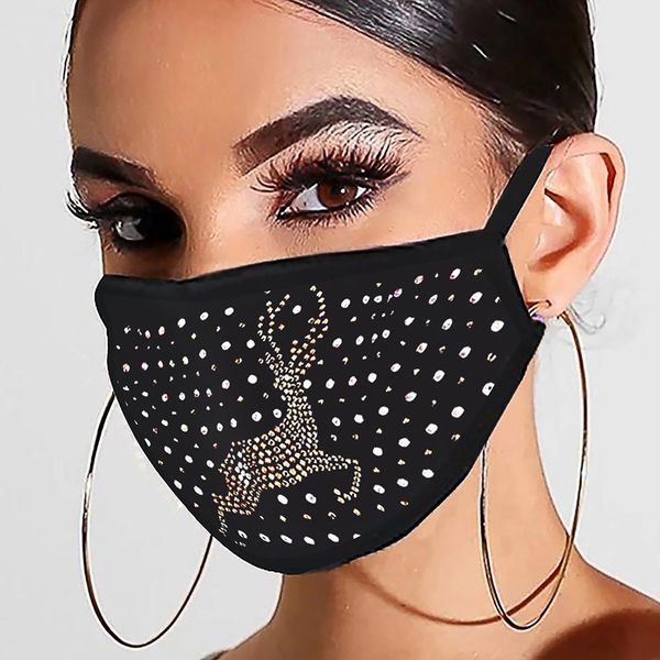 

женщины bling маски для лица оголовья бандана маска рождества mascarillas mondkapjes wasbaar mundschutzmaske cubrebocas masque sqcova, Black
