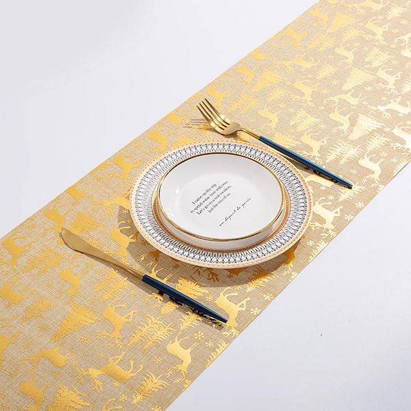 

bronzing linen christmas table runner merry christmas decoration for home christmas table ornaments navidad 2020 new year 2021 bbycfy