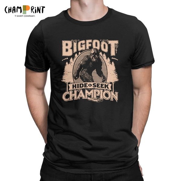 

bigfoot hide & seek men's cool round collar sasquatch monster hunter tees short sleeve party sport hooded sweatshirt hoodie men t shirt