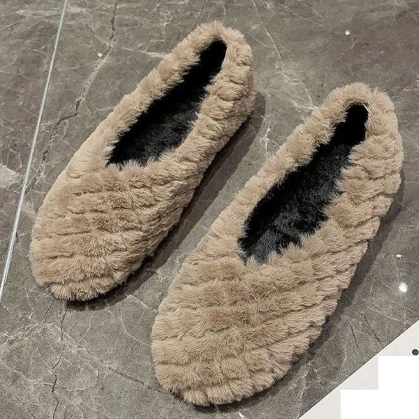 

new women winter women's shoes fashion wild round plus velvet warm shoes women's round toe slip-on zapatos de mujer, Black