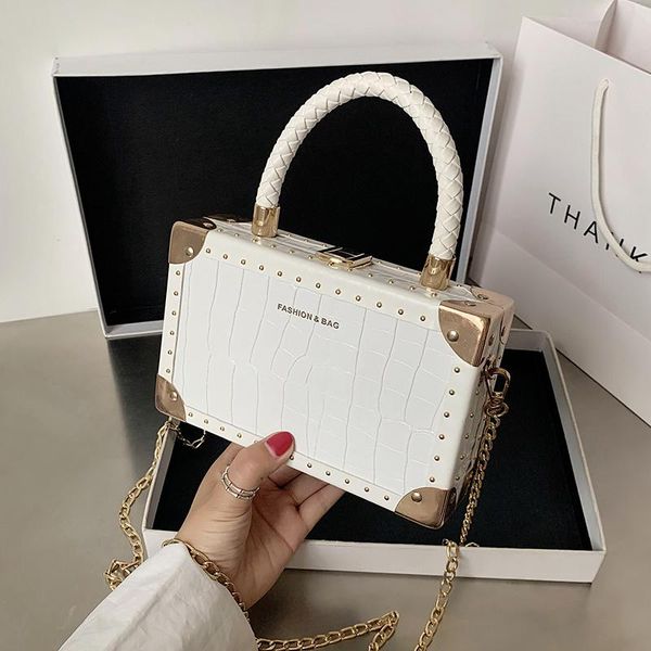 

shoulder bags stone pattern pu leather crossbody for women 2021 small totes with weave handle lady messenger bag handbags