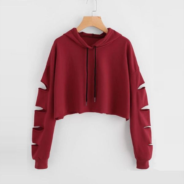 

harajuku sweatshirt crop hoodies winter 2020 women streetwear hollow out hoodie cropped tumblr woman kpop clothes moletom, Black