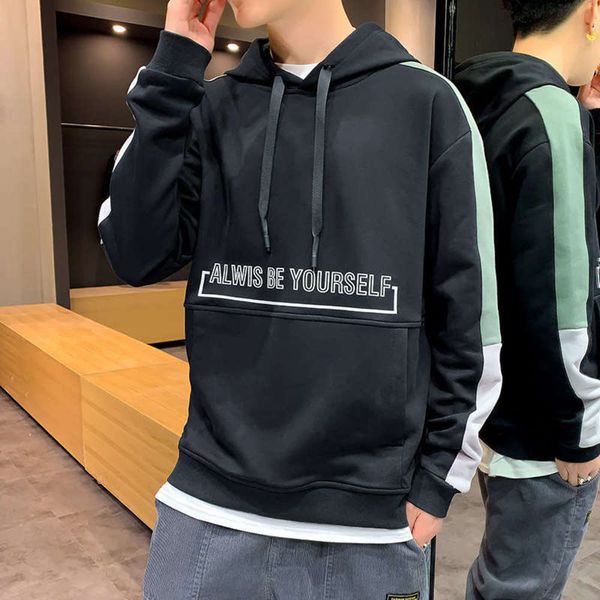 

sweater new spring men's hooded 2020 trend sports pullover korean loose coat student hoodie man, Gray
