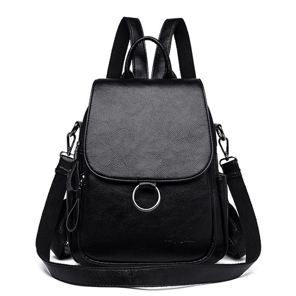 

2019 brand lapbackpack women leather luxury backpack female fashion school backpack satchel shoulder bag for girls sac a dos bbywuo