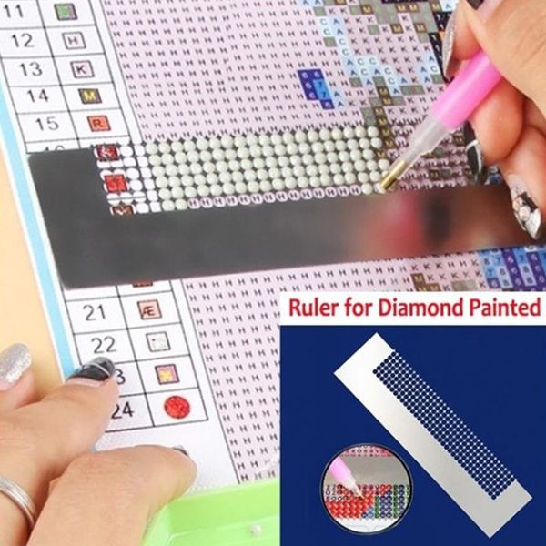 

sewing notions & tools diamond mesh ruler mold stainless steel painting, Black
