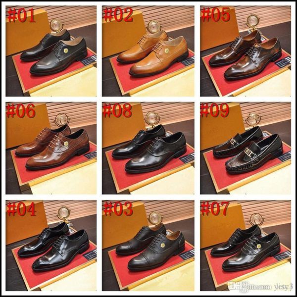 

q4 luxury brands pu leather fashion men business dress loafers pointed toe black shoes luxury oxford breathable formal wedding shoes 33