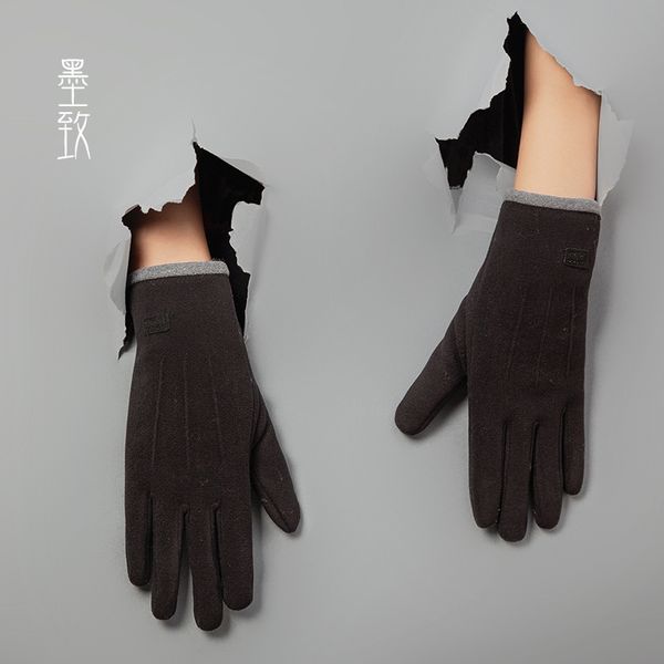 

сенсорный экран в женской плюшевые зима теплая и холодная доказательство ins прекрасный велосипедного открытый хлопковые перчатки пять пальц, Blue;gray