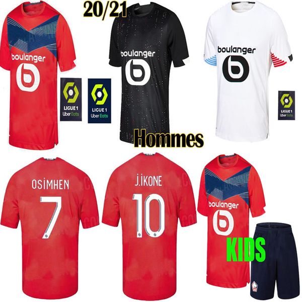 

20 21 losc lille soccer jerseys home away 2020 2021 camiseta de futbol sanches osimhen bamba yazici men and kids football shirts, Black;yellow