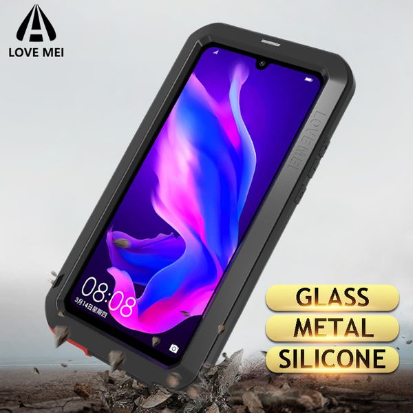 

love mei metal shockproof phone cover lite rugged armor anti-fall case for huawei p30 pro