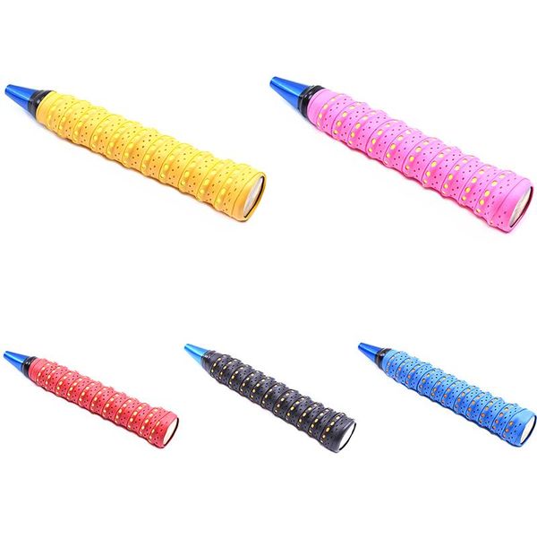 

sweatband 1pc anti-slip breathable sport over grip tennis overgrips tape badminton racket grips, Yellow;black