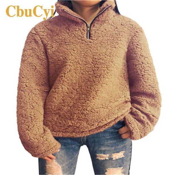 

plus size women sweatshirt autumn winter long sleeve fashion warm sweatshirts women casual shaggy pullover fuzzy hoodies, Black