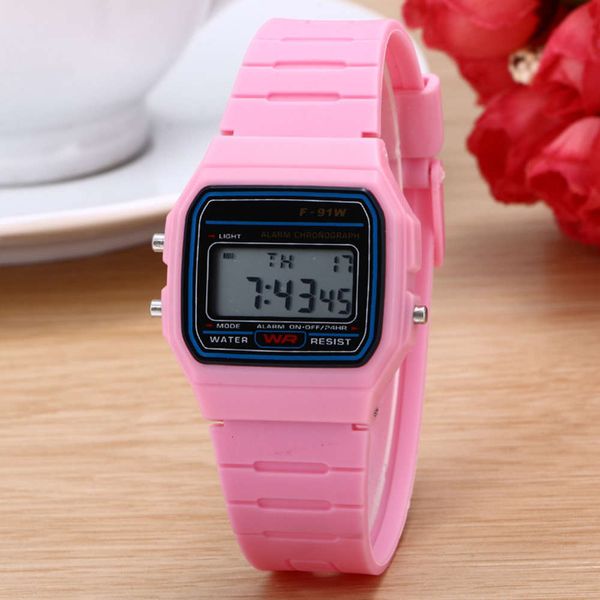 

alarm clock silicone waterproof timing multifunctional outdoor sports f91 electronic watch fashion trend personality men and women