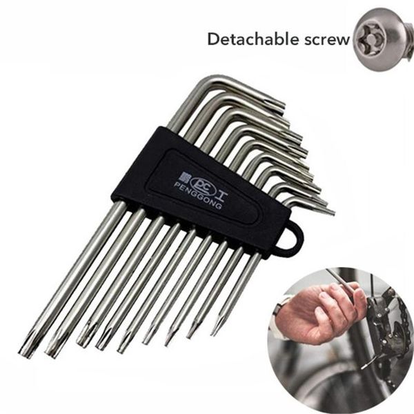 

9pcs double-end l type screwdriver hex wrench set key hexagon flat ball torx star head spanner key set hand tools