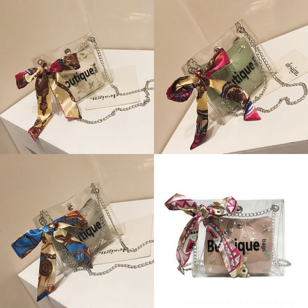 

ok3gt 2019 супер новый корейский стиль цепь шик bagshoulder цепь bagins лето популярный прозрачный мешок плеча битнику модный маленький мешо