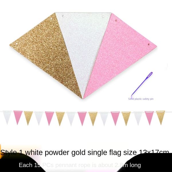 

di1hi nordic ins style xwq3k festival party dressing supplies flashing color color hanging triangle pink flag decorative colored flag paper
