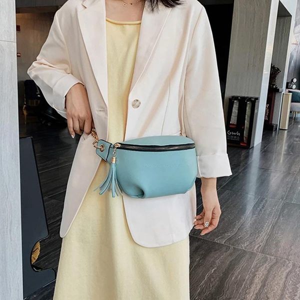 

autumn fashion waist bag for women fanny pack pu leather belt bags dumpling type zipper crossbody waist packs female bum package