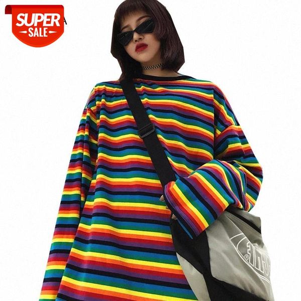 

striped cotton women tshirts casual long sleeve female t-shirts spring autumn woman t shirt fashion loose ladies girls t-shirt #uk5s, White