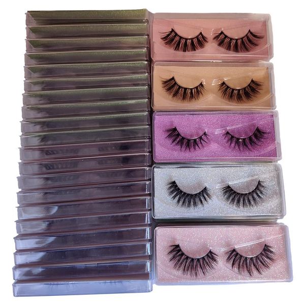 

false eyelashes wholesale faux mink lashes package box pack natural full strip bulk makeup eyelash extension