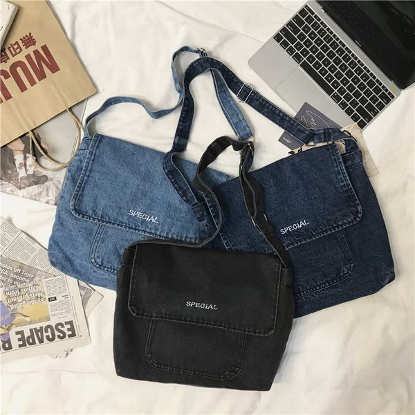 

fashion female casual cross body school for denim shoulder books bags large tote women bag