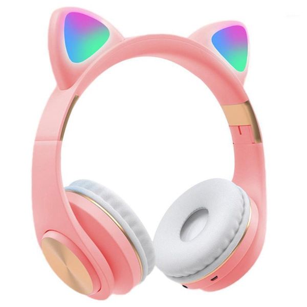 

head-mounted cat ear headphones folding stereo wireless sports headset hifi sound quality high transmission speed1