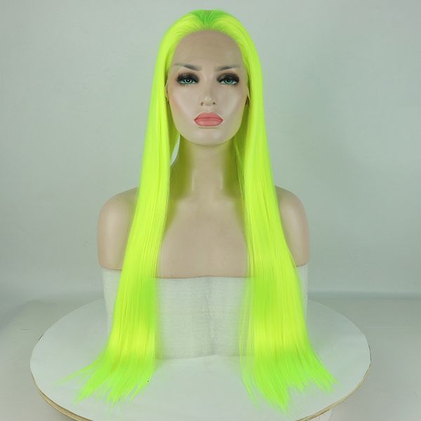 

marquesha bright yellow long straight synthetic lace front fluorescence wigs natural looking lace wig for fashion women, Black;brown