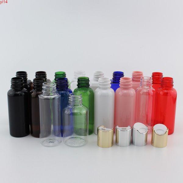 50pcs 50ml Bottiglie di plastica da viaggio vuote con tappo in argento dorato Bottiglia di shampoo cosmetico di piccole dimensioni Lozione per la cura della pelle Cura personale Alta qualità