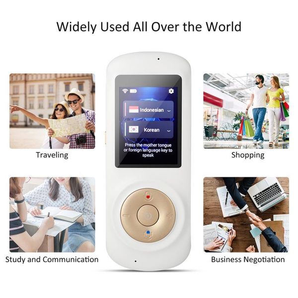 

smart translator 70 languages portable touch dual microphone noise reduction voice text recording camera