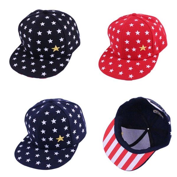 

adjustable child hats outdoor casual kids summer star pattern kids hip hop baseball mesh cap children boys girls sun hat, Black;white