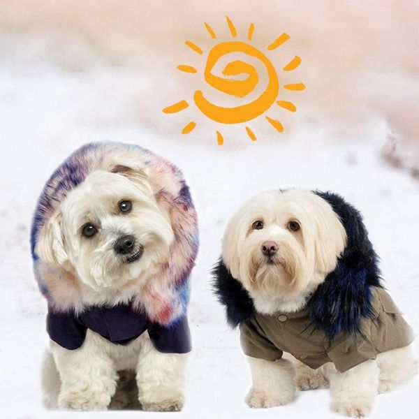 

pet зима хлопка проложенный собак coat супер большой шерсть воротник удобная теплая куртка собака ретро двойной карман одежды