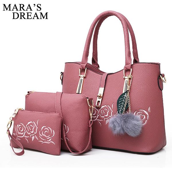 

mara's dream 3pcs leather bags handbags women shoulder bag female casual tote women messenger bag set bolsas bags
