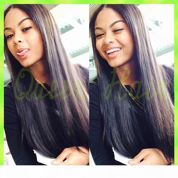 

promotion2015 new brazilian full lace human hair wigs lace front wig natural straight wigs for black women wholesale price, Black;brown