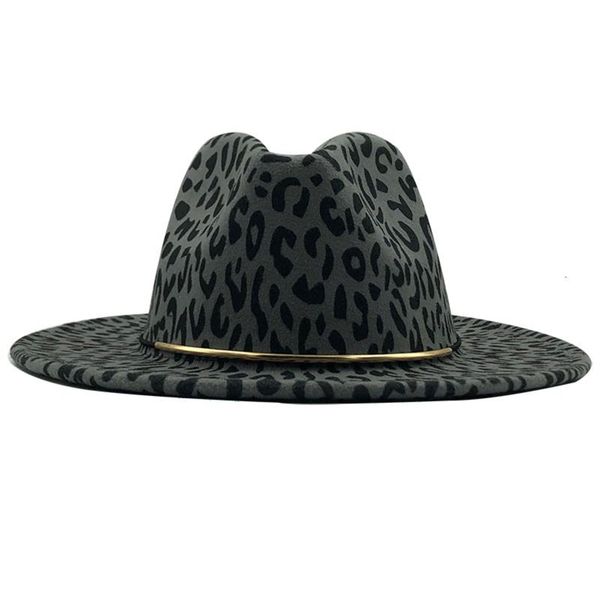 

женский джаз hat, leopard печати fedora hat winter hat для женщин, хаки / белый / бордовый / camel / темно-серый, Blue;gray