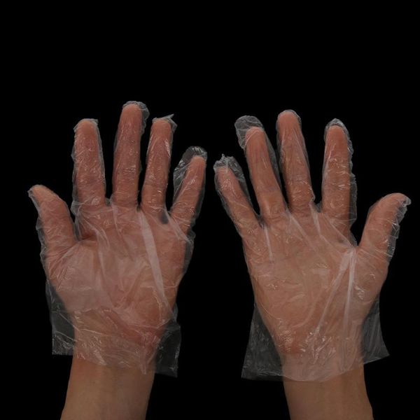 

polythene clear disposable gloves 100pcs/set avoid direct plastic touch catering hairdressers butchers vegetab