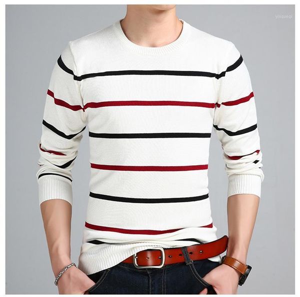 

sweater men casual o-neck pullover men autumn slim fit long sleeve shirt mens sweaters knitted cashmere wool pull homme1, White;black