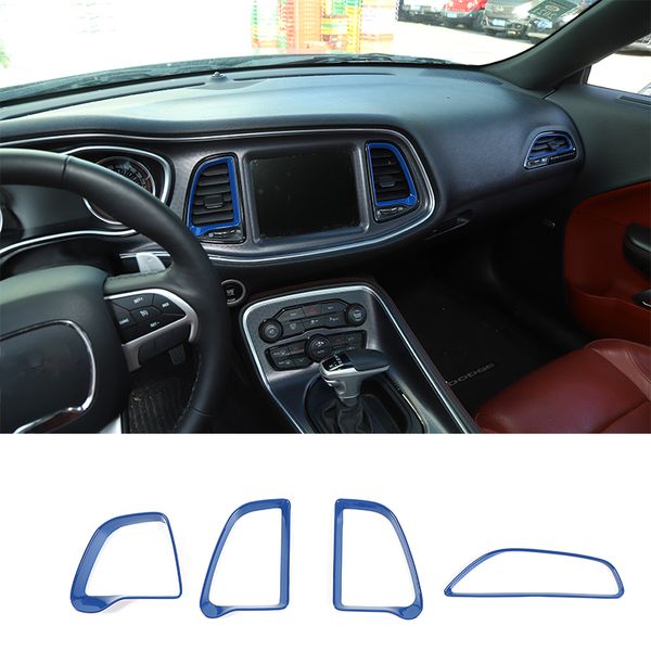 

blue abs center console air conditioning vent ring for dodge challenger 15+ factory outlet car interior accessories