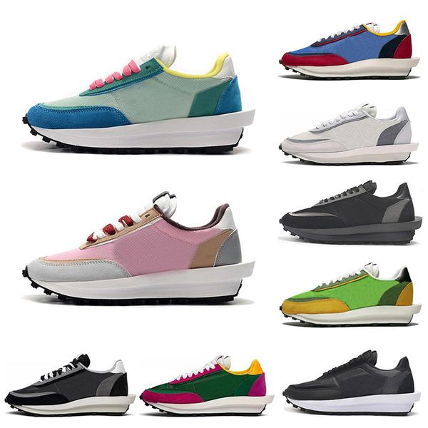 

fashion ldv waffle mens womens running shoes varsity blue pine green gusto varsity blue mens trainers sports sneakers size 36-45, White;red