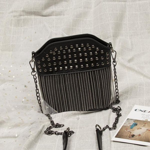

benviched 2020 new styles metal fringes rivets chains water bottles small shoulder bags satchels women's bags bucket c108