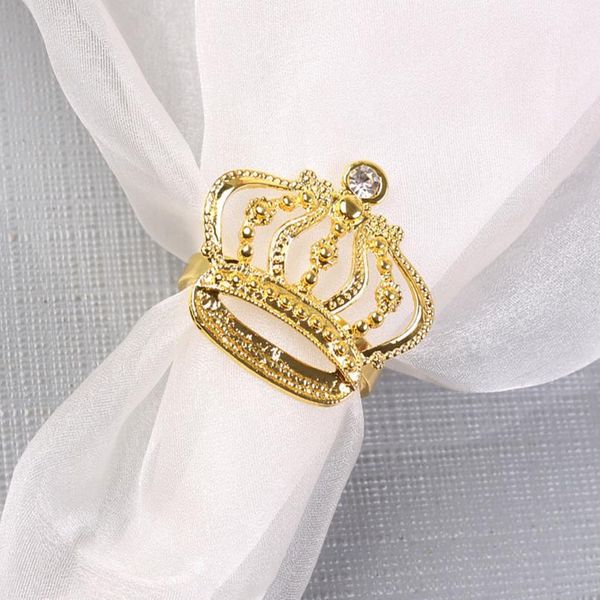 

4pcs golden fashion napkin rings sparkling napkin buckles crown napkin holders dinning table setting decor for weddi qylelf