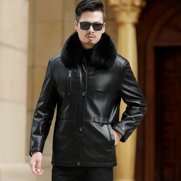 

autumn men new leisure jacket fashion motorcycle coat uganda people's army wallet men's overcoat, Black;brown