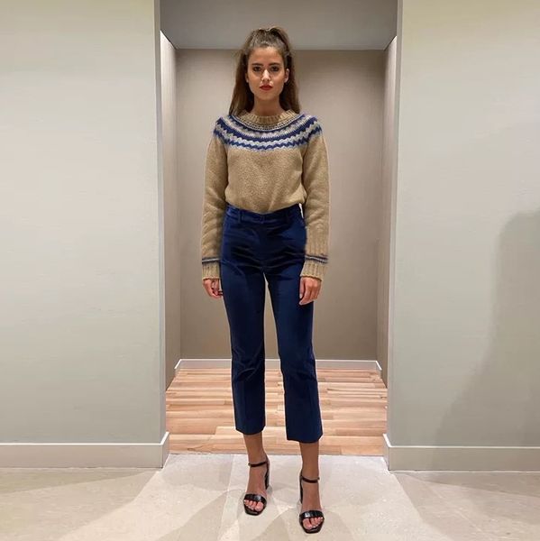 

rvats max20 autumn fz86j languid new fashion and all-around art winter style color matching pattern sweater woman pullover pullover pullover, White;black