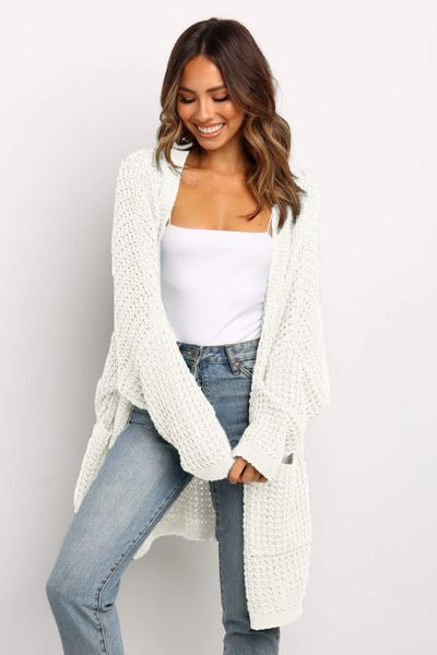 

fashion cardigans autumn winter womens sweaters 2020 knitting sweater long cardigan color contrast coat female knitted sweater, White;black