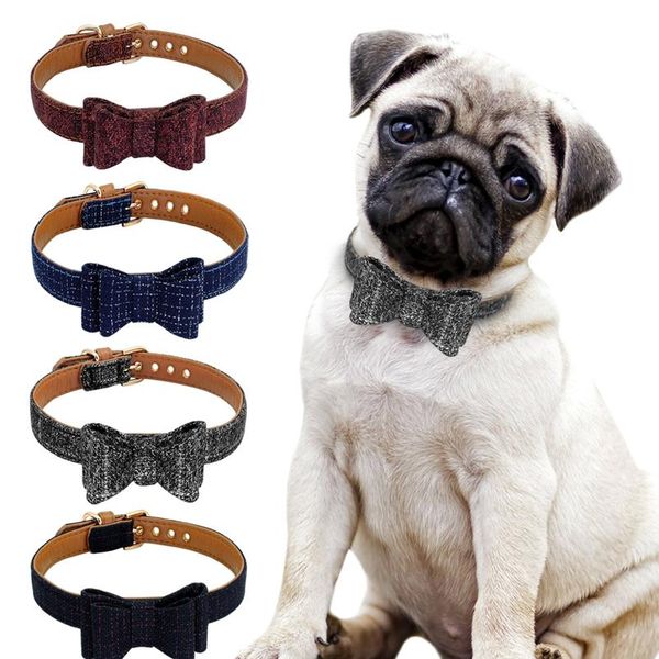 

adjustable bowknot pet dog cat collar cute plaid puppy kitten collars necklace for small medium dogs cats chihuahua p wmtvbx
