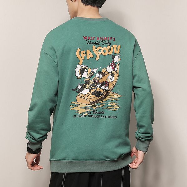 

hoodies men's coat 2020 new youth print fashion loose casual sweatshirt, Black